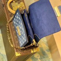 M59631藍色牛仔Dauphine 中號手袋LV原單新款經典logo牛仔布