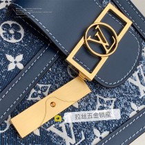 M59631藍色牛仔Dauphine 中號手袋LV原單新款經典logo牛仔布