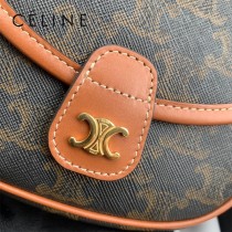 196702-02  CELINE賽琳 原單BESACE迷你標誌印花和牛皮革手袋