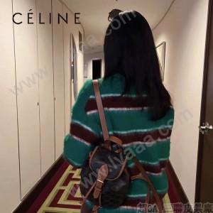 CELINE賽琳 原單早春款凱旋門雙肩包 超實用凱旋門帆布印花雙肩包