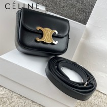 101513-01  CELINE賽琳 原單TRIOMRHE 迷你亮澤牛皮革手袋耳機包牛皮革