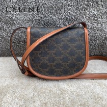 196702-02  CELINE賽琳 原單BESACE迷你標誌印花和牛皮革手袋