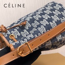 191142-003   CELINE 賽琳原單TRIOMPHE 刺繡織物抽繩包水桶包