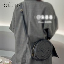 198603-03   CELINE賽琳 原單CUIR TRIOMPHE 光滑牛皮革橢圓形手袋月餅包