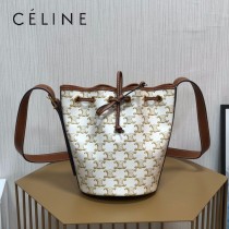 191142-02  CELINE 賽琳原單TRIOMPHE 印花抽繩包水桶包