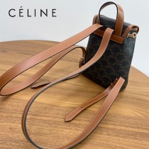 CELINE賽琳 原單早春款凱旋門雙肩包 超實用凱旋門帆布印花雙肩包