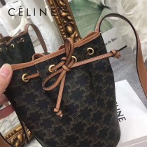 191142-01  CELINE 賽琳原單TRIOMPHE 印花抽繩包水桶包