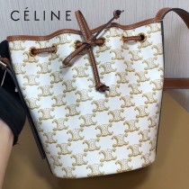 191142-02  CELINE 賽琳原單TRIOMPHE 印花抽繩包水桶包