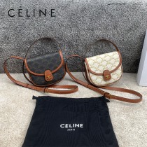 196702-01  CELINE賽琳 原單BESACE迷你標誌印花和牛皮革手袋