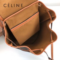 CELINE賽琳 原單早春款雙肩包 背包老花復古 抽繩設計