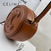 198603-01   CELINE賽琳 原單CUIR TRIOMPHE 光滑牛皮革橢圓形手袋月餅包