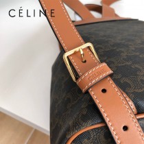 CELINE賽琳 原單早春款雙肩包 背包老花復古 抽繩設計