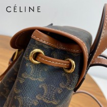 CELINE賽琳 原單早春款凱旋門雙肩包 超實用凱旋門帆布印花雙肩包