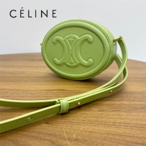101703-07   CELINE賽琳 原單TRIOMPHE 光滑牛皮革斜挎橢圓形月餅包小廢包