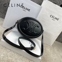 198603-03   CELINE賽琳 原單CUIR TRIOMPHE 光滑牛皮革橢圓形手袋月餅包