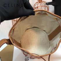 191142-001   CELINE 賽琳原單TRIOMPHE 刺繡織物抽繩包水桶包