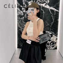 CELINE賽琳 原單春夏新款 新出皮扣链条腋下包