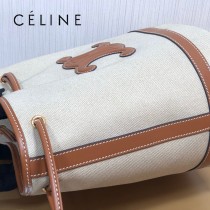 196752 CELINE 賽琳原單SEAU MARIN 織物和牛皮革手袋水桶包