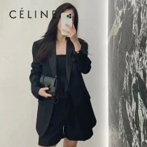 CELINE賽琳 原單春夏新款 新出皮扣链条腋下包