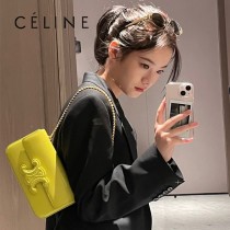 CELINE賽琳 原單春夏新款 新出皮扣链条腋下包