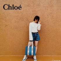 克洛伊Chloe Woody 托特包原單帆布中號