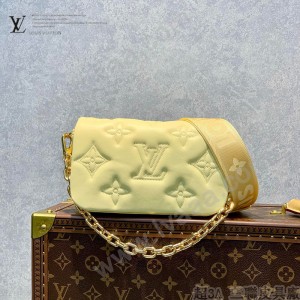 LV原單 M81400香蕉黃 M81399霧霾藍 M81398黑色 Wallet on Strap 手袋