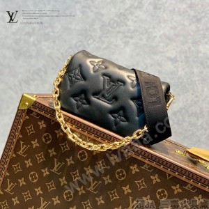 LV原單 M81400香蕉黃 M81399霧霾藍 M81398黑色 Wallet on Strap 手袋