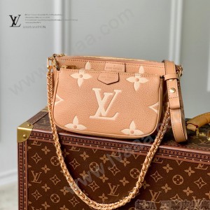 LV M80399淺棕絲印Multi Pochette Accessoires 斜挎包