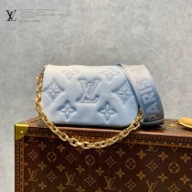 LV原單 M81400香蕉黃 M81399霧霾藍 M81398黑色 Wallet on Strap 手袋