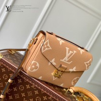 LV 原單M45773-001 淺黃絲印 Pochette Metis 手袋郵差包