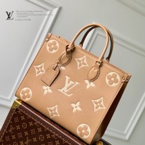 LV 原單M45595浅黄丝印OnTheGo中号Tote包