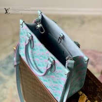 LV 原單M46067壓花藍Onthego 小號手袋TOTE購物袋