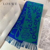 LOEWE 羅意威 書寫塗鴉原單羊毛圍巾