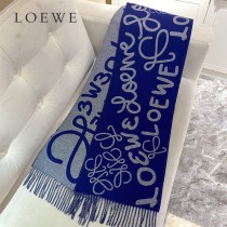 LOEWE 羅意威 書寫塗鴉原單羊毛圍巾