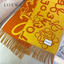 LOEWE 羅意威 書寫塗鴉原單羊毛圍巾