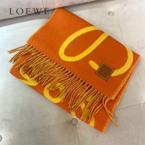 LOEWE 羅意威 書寫塗鴉原單羊毛圍巾