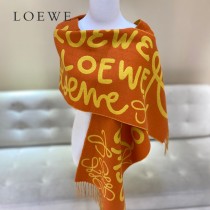 LOEWE 羅意威 書寫塗鴉原單羊毛圍巾