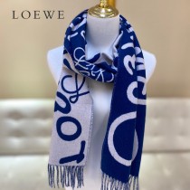 LOEWE 羅意威 書寫塗鴉原單羊毛圍巾