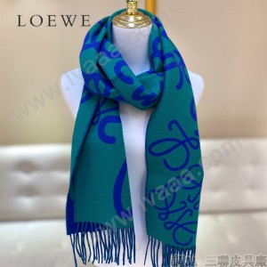 LOEWE 羅意威 書寫塗鴉原單羊毛圍巾