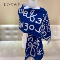 LOEWE 羅意威 書寫塗鴉原單羊毛圍巾