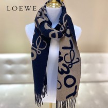 LOEWE 羅意威 書寫塗鴉原單羊毛圍巾