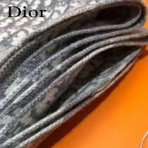 DIOR 經典原單黑藍色羊絨圍巾