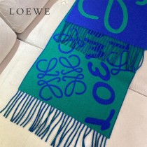 LOEWE 羅意威 書寫塗鴉原單羊毛圍巾