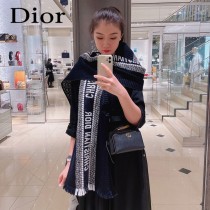 DIOR 最新原單Oblique 印花雙面圍巾