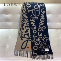LOEWE 羅意威 書寫塗鴉原單羊毛圍巾