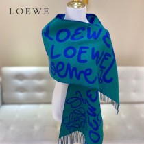 LOEWE 羅意威 書寫塗鴉原單羊毛圍巾