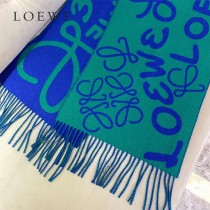 LOEWE 羅意威 書寫塗鴉原單羊毛圍巾