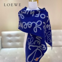 LOEWE 羅意威 書寫塗鴉原單羊毛圍巾