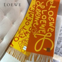 LOEWE 羅意威 書寫塗鴉原單羊毛圍巾