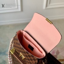 N40451啡格原單新款粉色編織Croisette手袋